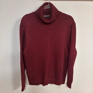 Kallspin Men's Burgundy Wool Blend Turtleneck Sweater - Sz L NWOT